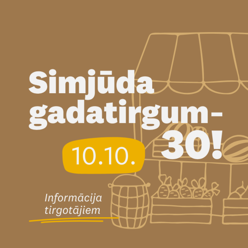 Simjūda gadatirgum – 30! Informācija tirgotājiem plakāts.