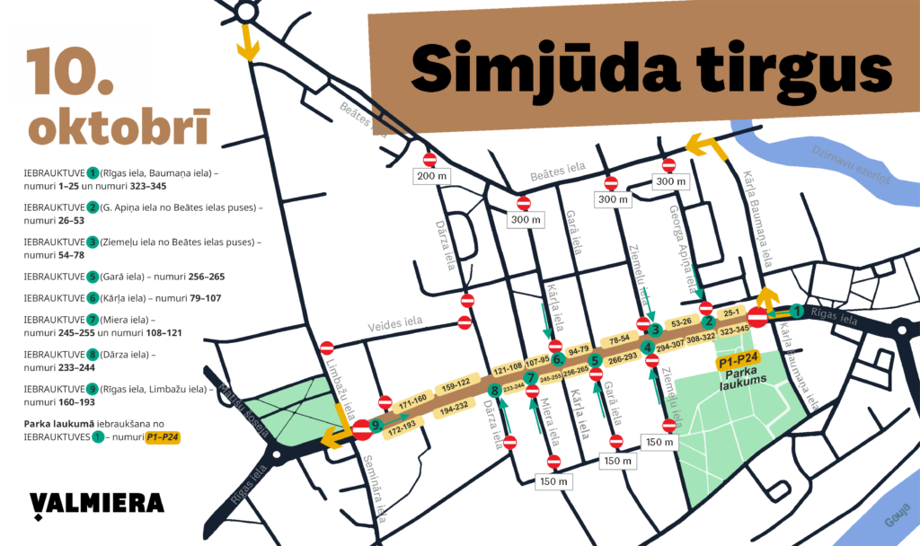 Simjūda gadatirgus 2026 iebrauktuvju plāns