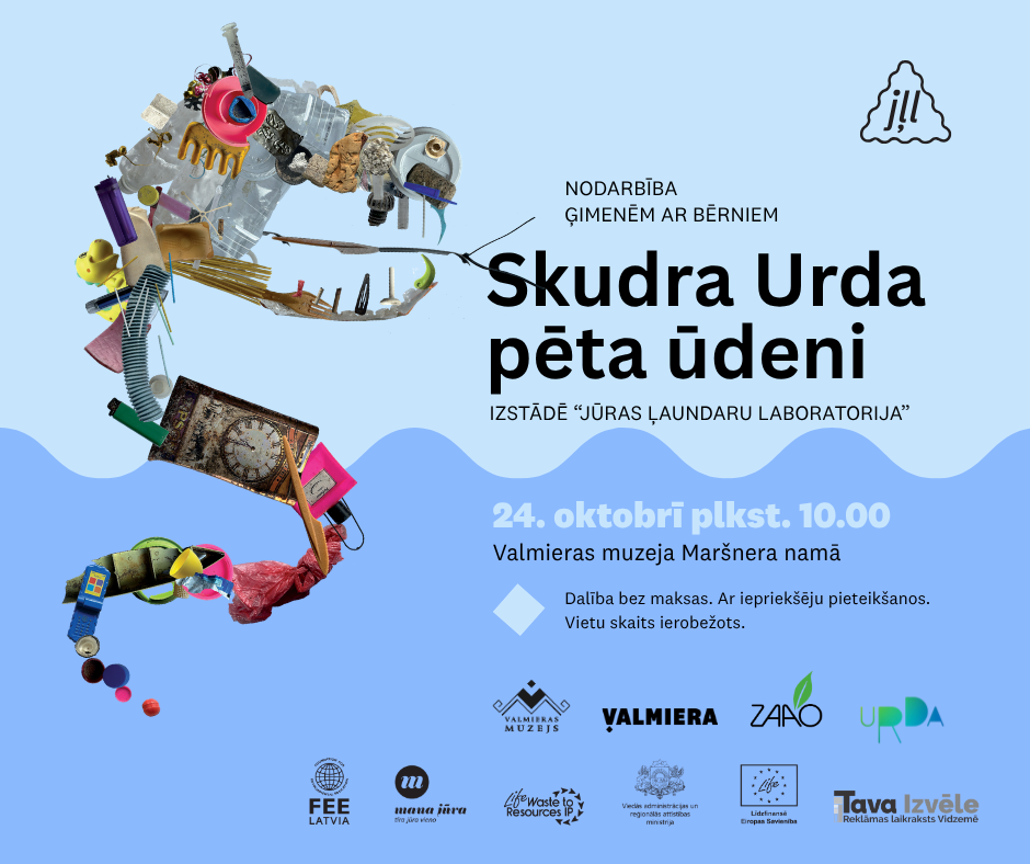 SIA “ZAAO” Dabas un tehnoloģiju parka “URDA” nodarbības ģimenēm ar bērniem “Skudra Urda pēta ūdeni” afiša